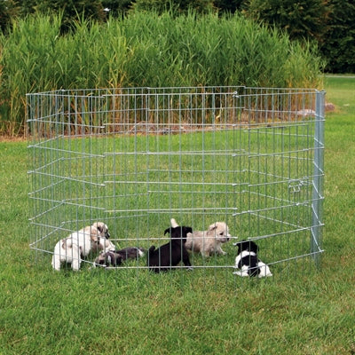 Trixie Natura Puppyren Gegalvaniseerd Metaal 8 Panelen Dia 154 Cm 61X91 Cm