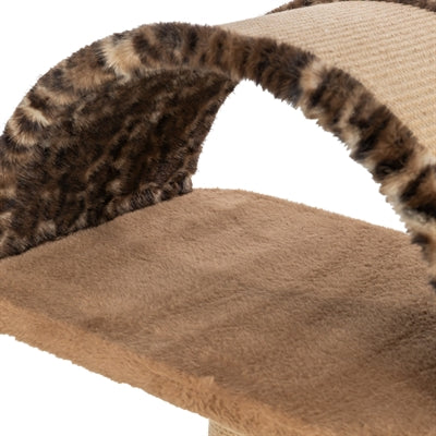 Trixie Krabpaal Leo Panterprint Ligplaats Met Boog Bruin