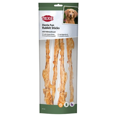 Trixie Denta Fun Rabbit Sticks Met Kippenborst
